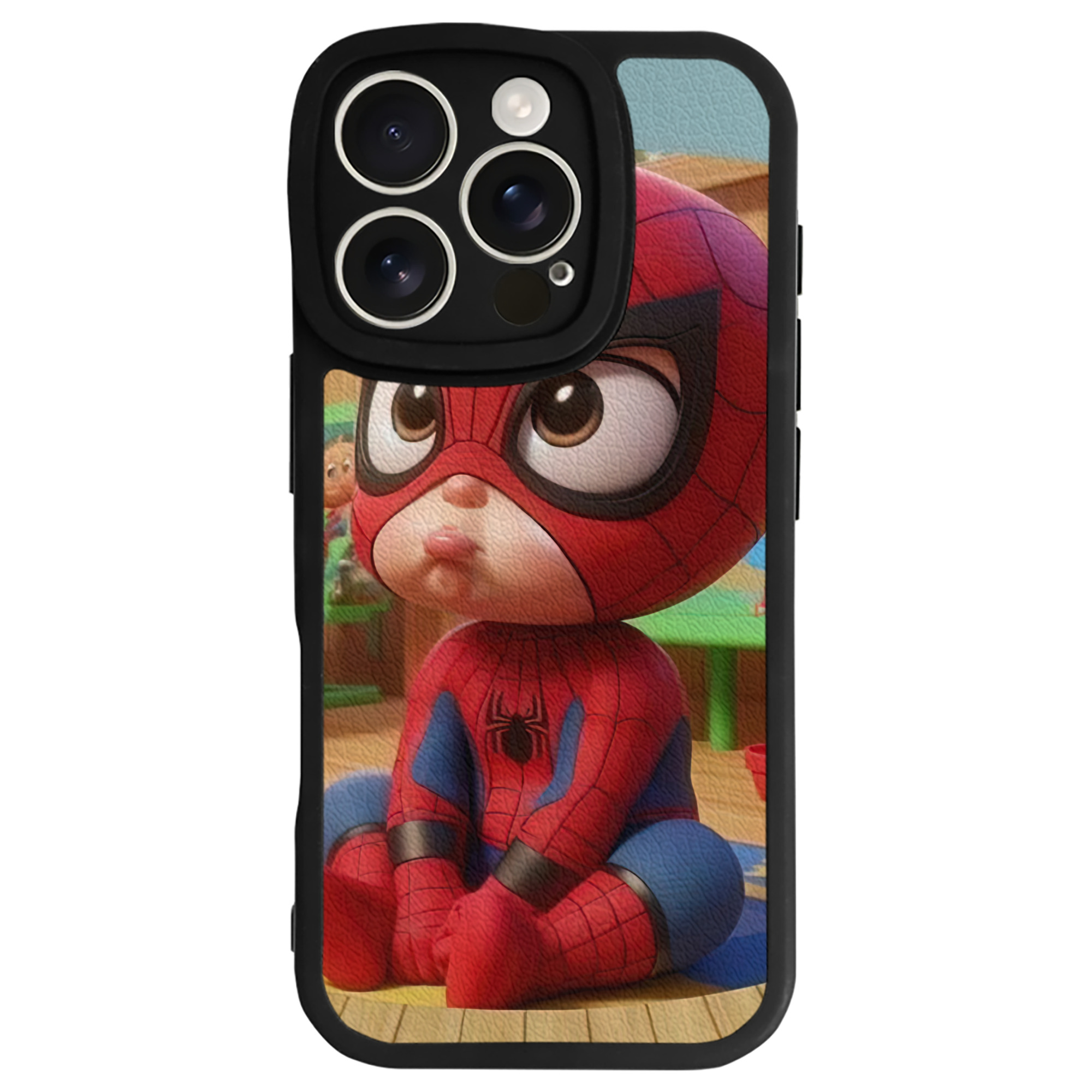 （画像用） Spider Man スパイダーマン 【iPhone 16シリーズ対応】シリコンスマホケース（レザー調） 材質：シリコン